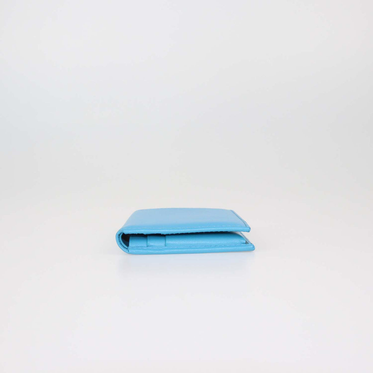 Comme des Garcons Light Blue Leather Classic Bifold Wallet