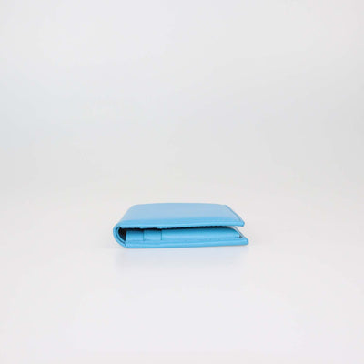 Comme des Garcons Light Blue Leather Classic Bifold Wallet
