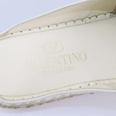 Valentino White Leather VLogo Espadrille Mules
