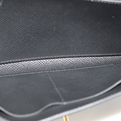 Hermes Indigo Epsom Leather Kelly Classique To Go Wallet