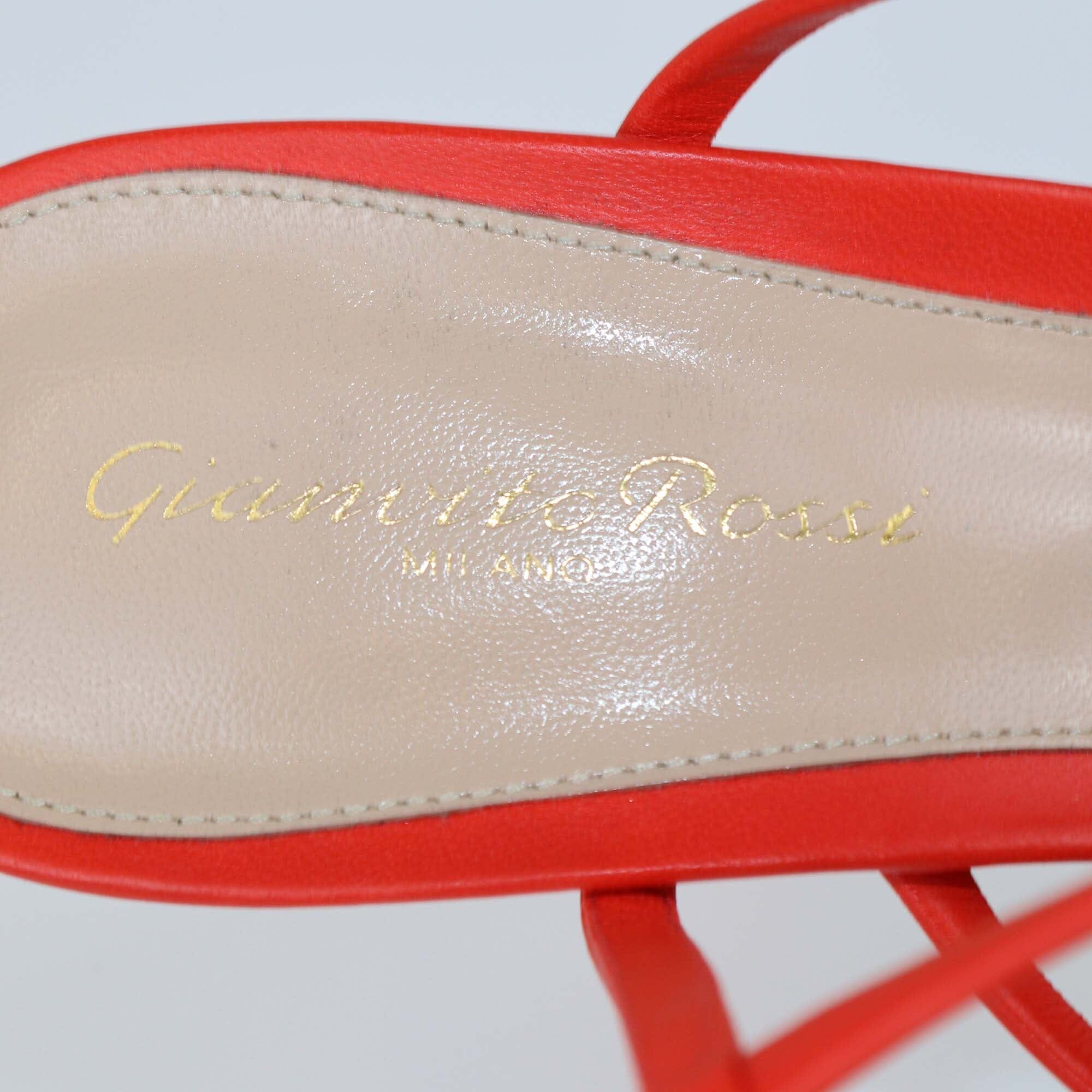 Gianvito Rossi Poppy Red Manilla Sandals Womens Gianvito Rossi 
