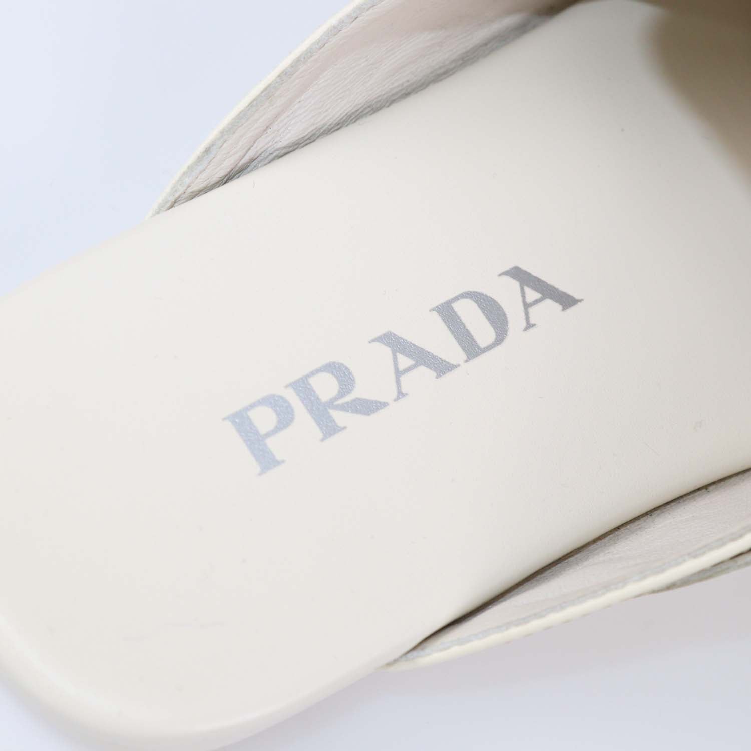Prada Off White Leather Shuffle Fringed Mules