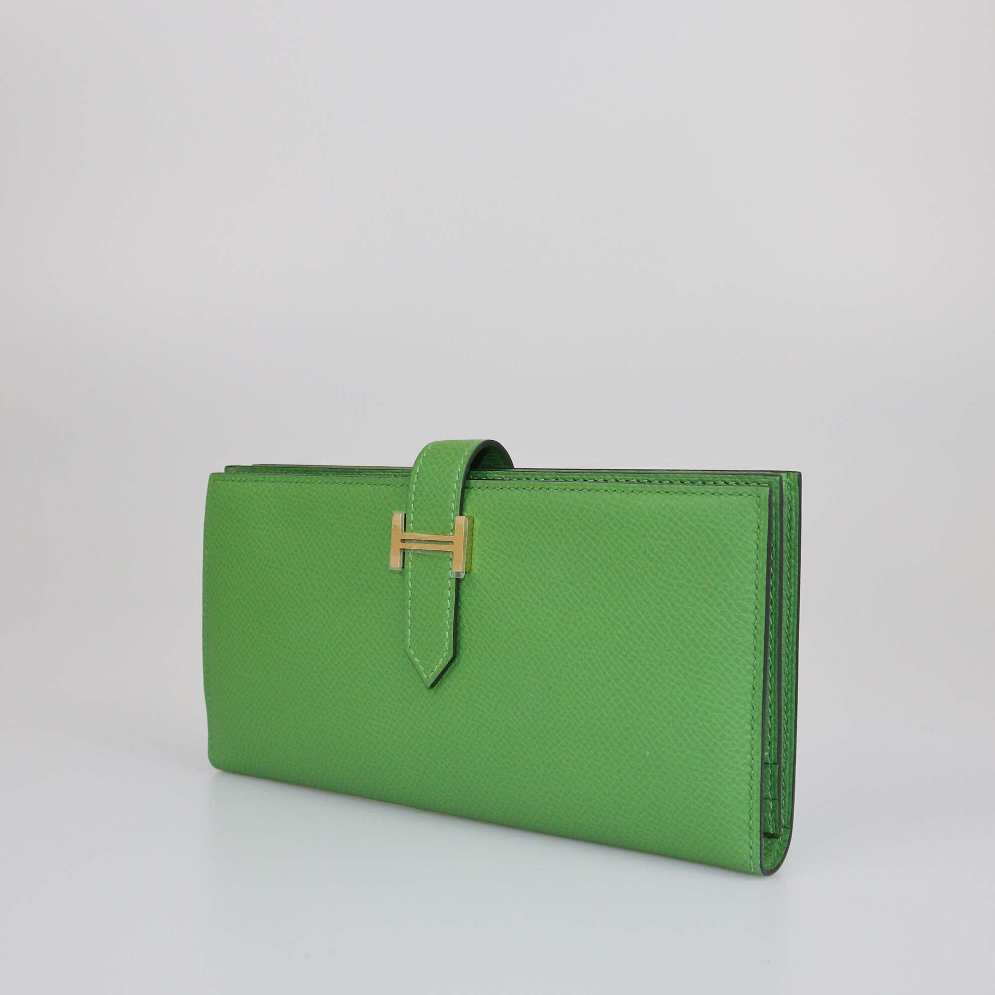 Hermes Bambou Epsom Bearn Soufflet Wallet Womens Hermes 