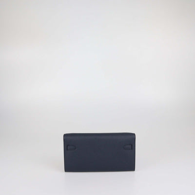 Hermes Indigo Epsom Leather Kelly Classique To Go Wallet
