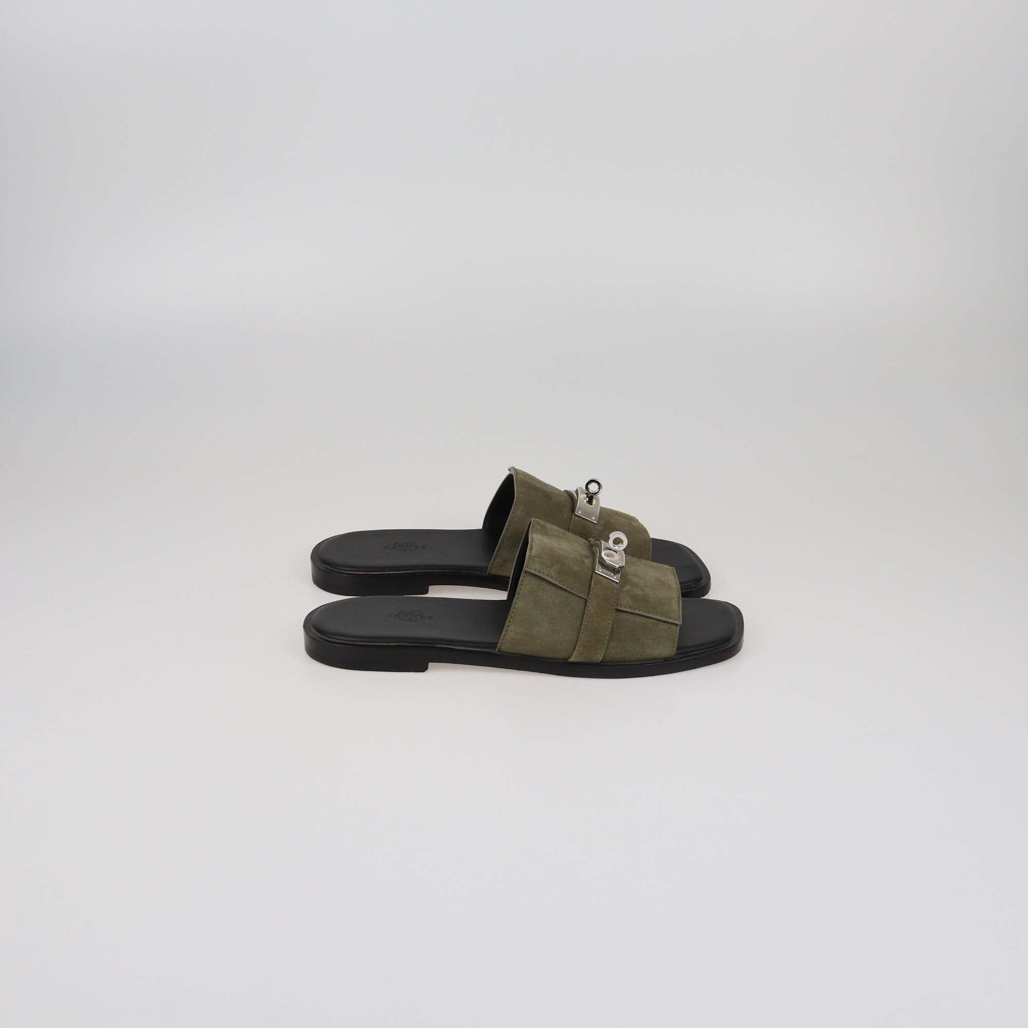 Hermes Vert Toundra Gabriel Sandals Mens Hermes 