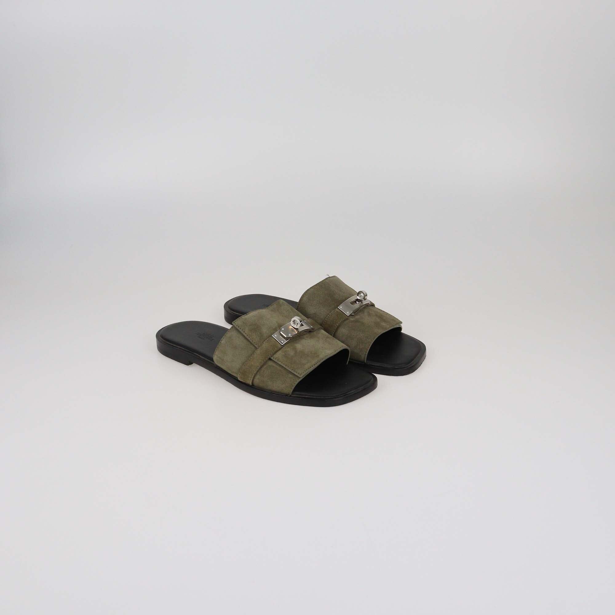 Hermes Vert Toundra Gabriel Sandals Mens Hermes 