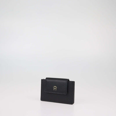 Aigner Black Leather Delia Card Holder