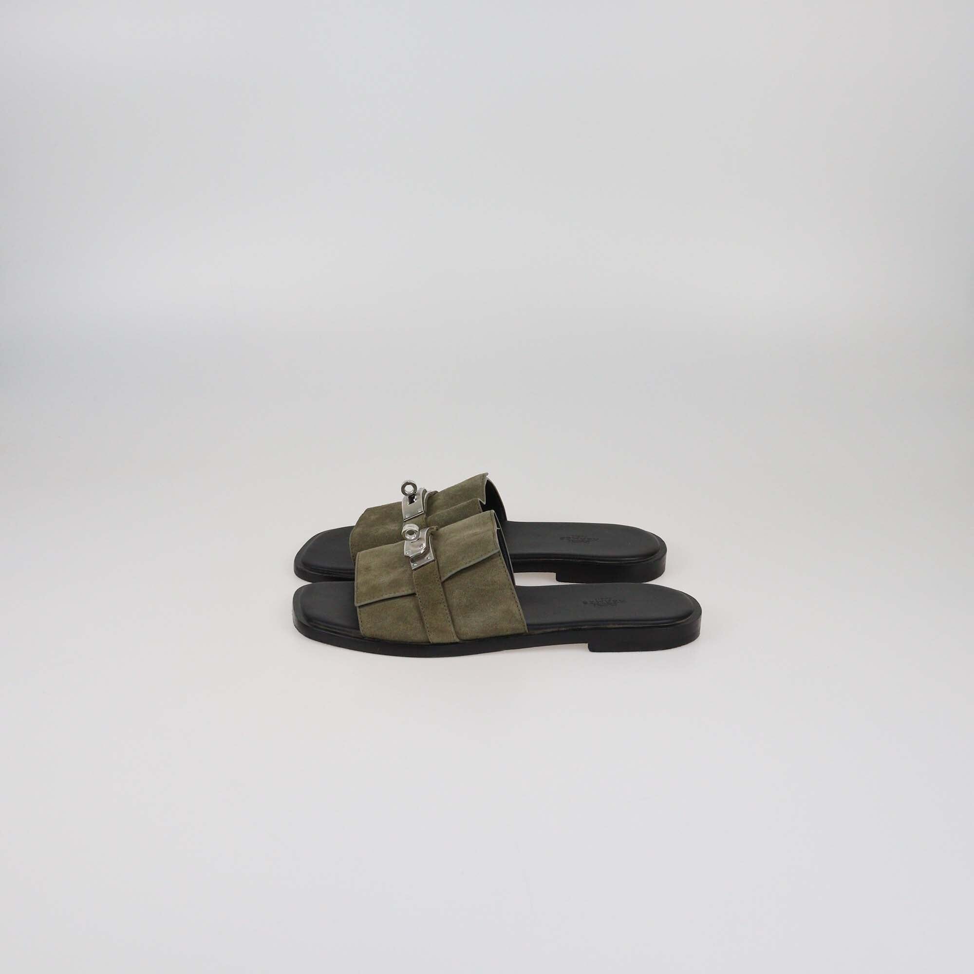 Hermes Vert Toundra Gabriel Sandals Mens Hermes 