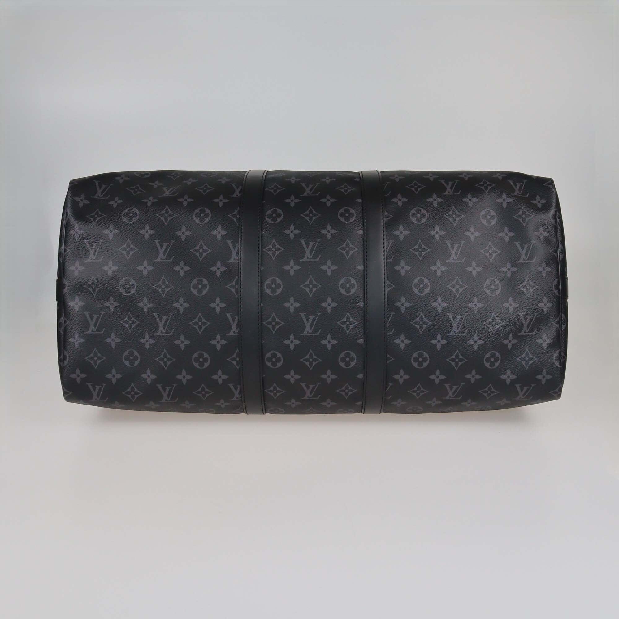 Louis Vuitton Monogram Eclipse Canvas Keepall Bandouliere 55 Bag Mens Louis Vuitton 