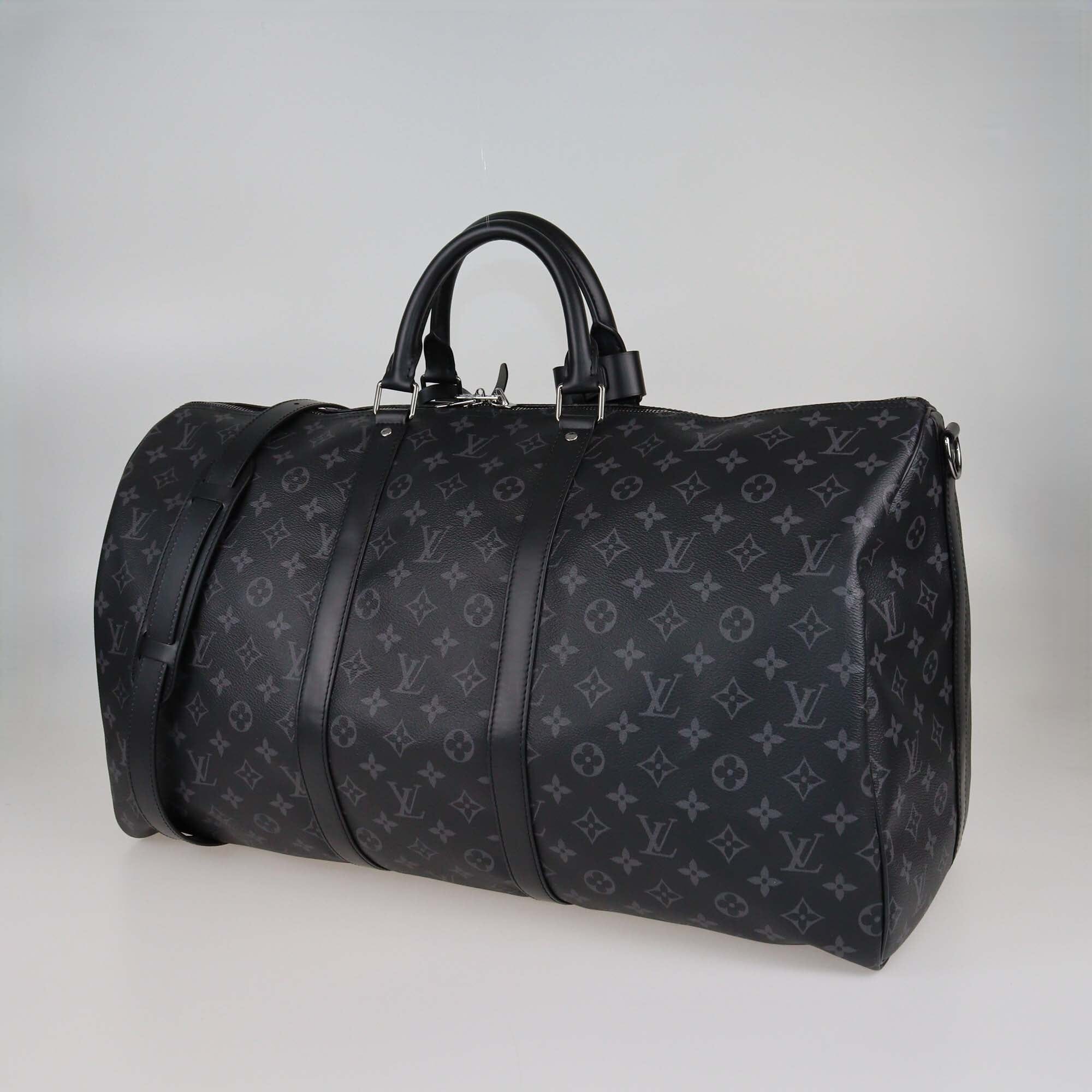 Louis Vuitton Monogram Eclipse Canvas Keepall Bandouliere 55 Bag Mens Louis Vuitton 