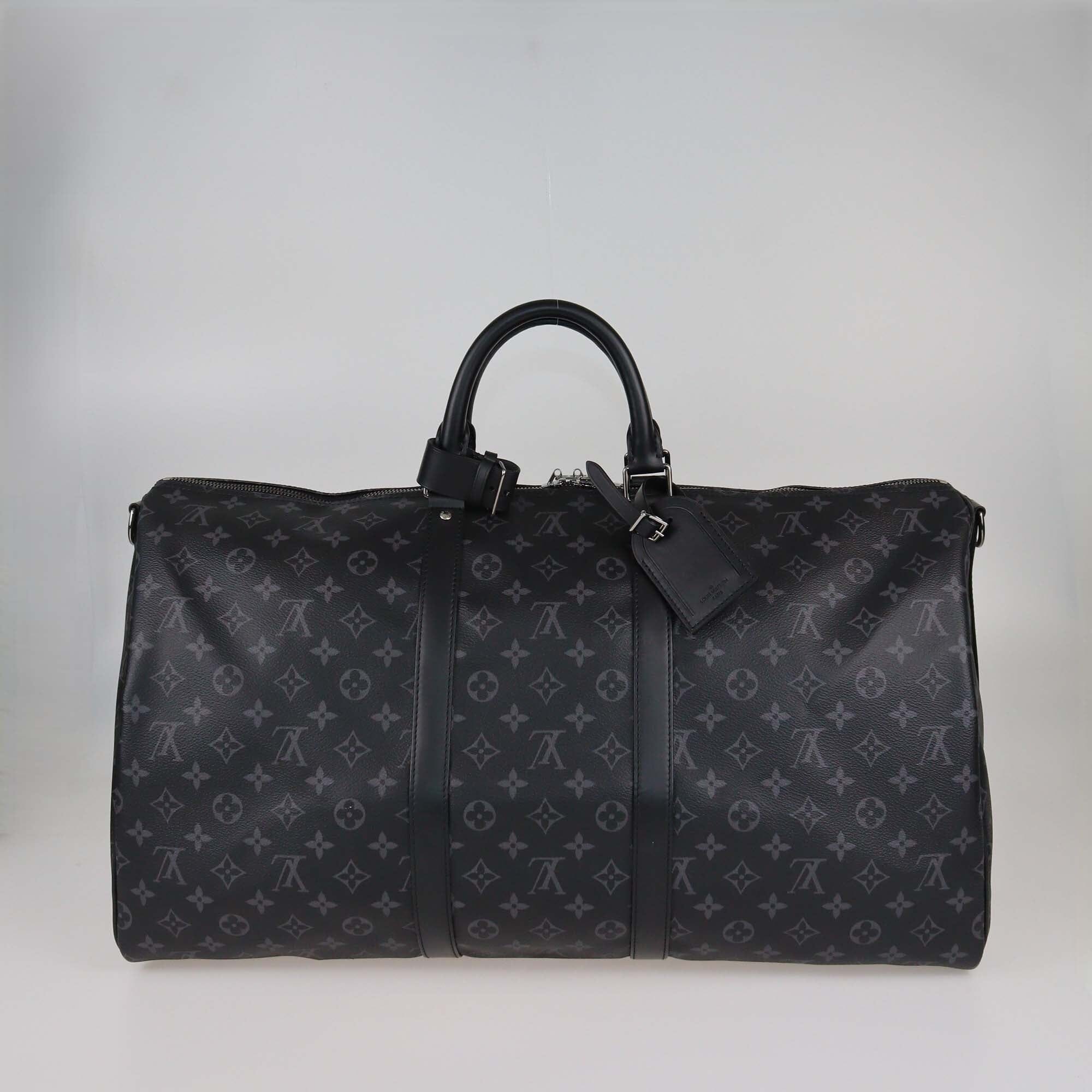 Louis Vuitton Monogram Eclipse Canvas Keepall Bandouliere 55 Bag Mens Louis Vuitton 