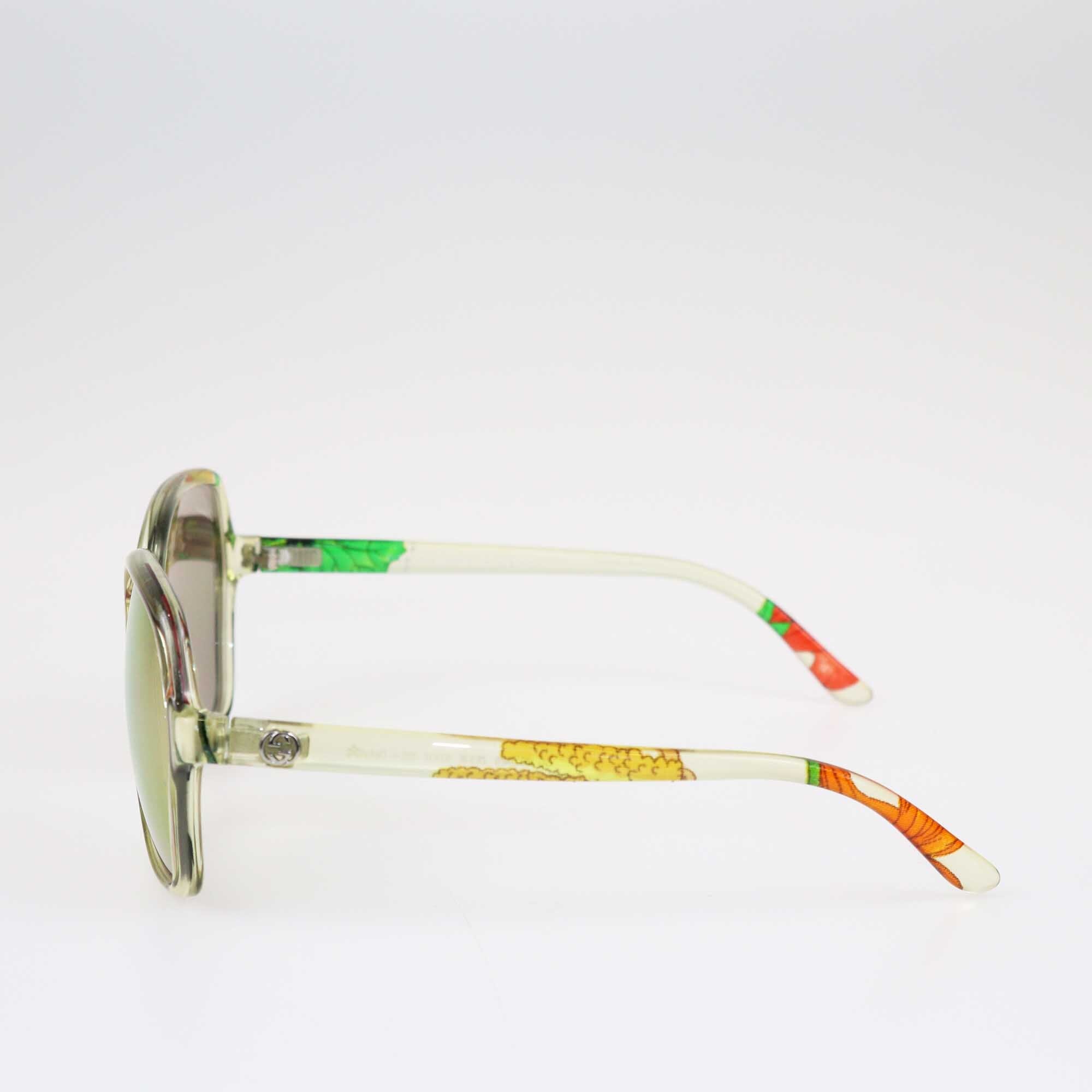 Gucci Clear/Multicolor Mirror Square Sunglasses Accessories Gucci 