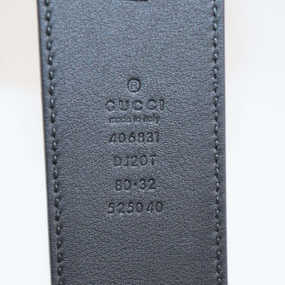 Gucci Black Leather GG Marmont Wide Belt