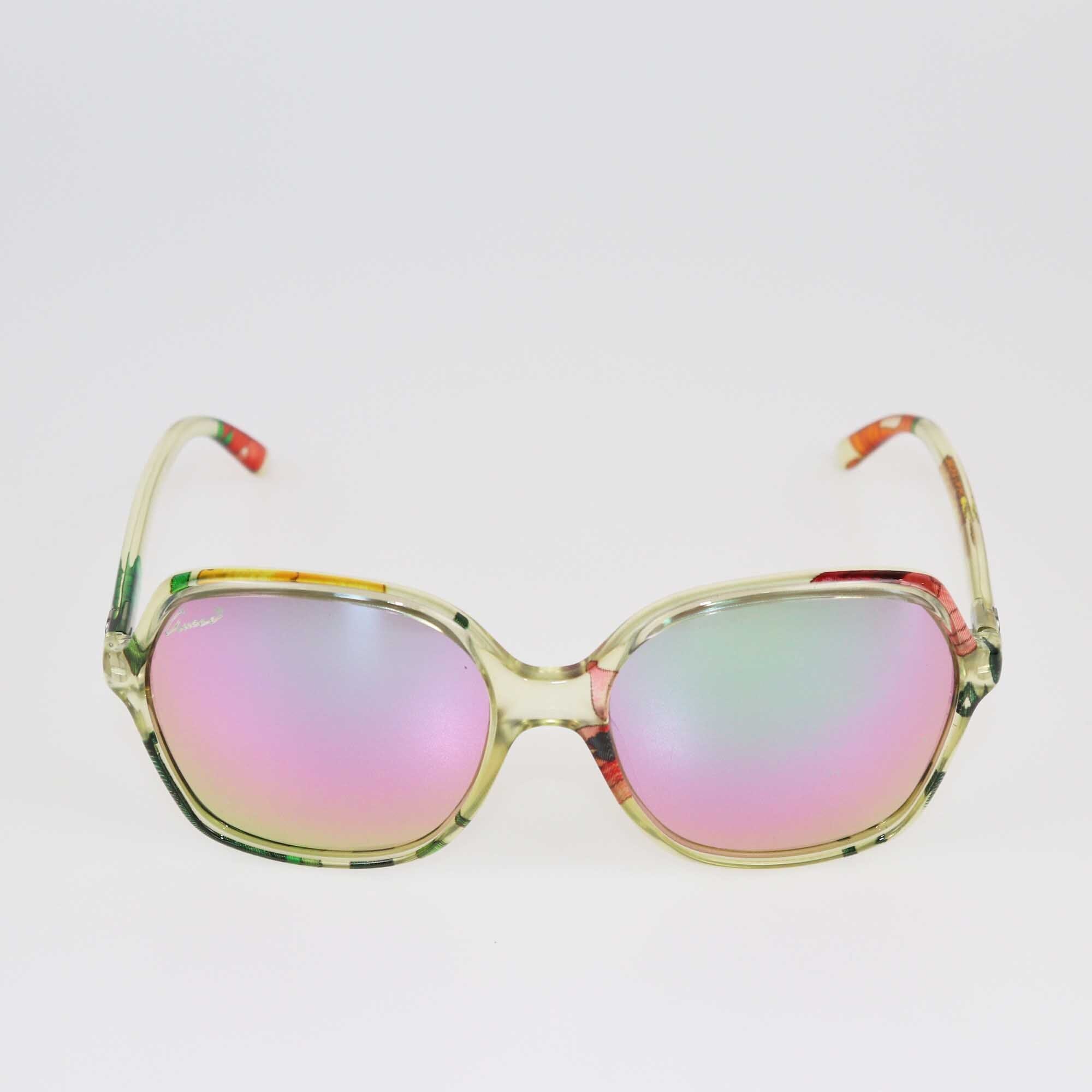 Gucci Clear/Multicolor Mirror Square Sunglasses Accessories Gucci 