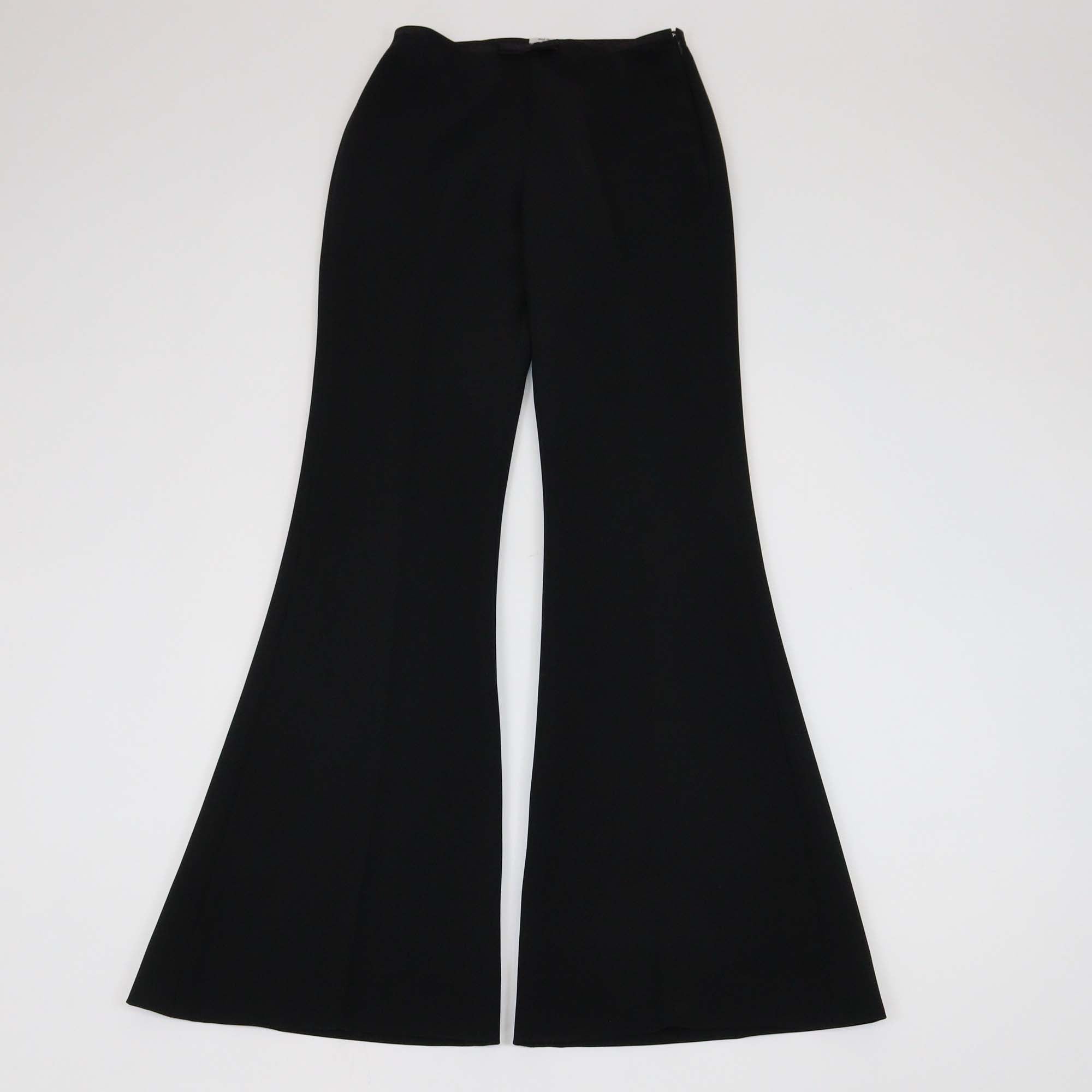 Miu Miu Black Fabric Blend Bow Detail Flare Trousers