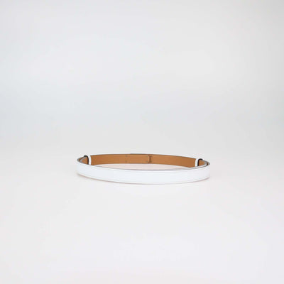 Hermes White Epsom Leather Kelly 18 Adjustable Belt