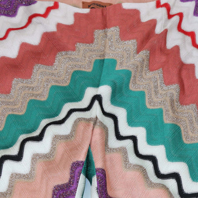 Missoni Multicolor Geometric Pattern Knit Blend Straight Leg Pants