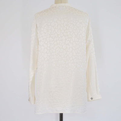 Chanel Ivory Jacquard Bow Tie Detail Long Sleeve Blouse Womens Chanel 