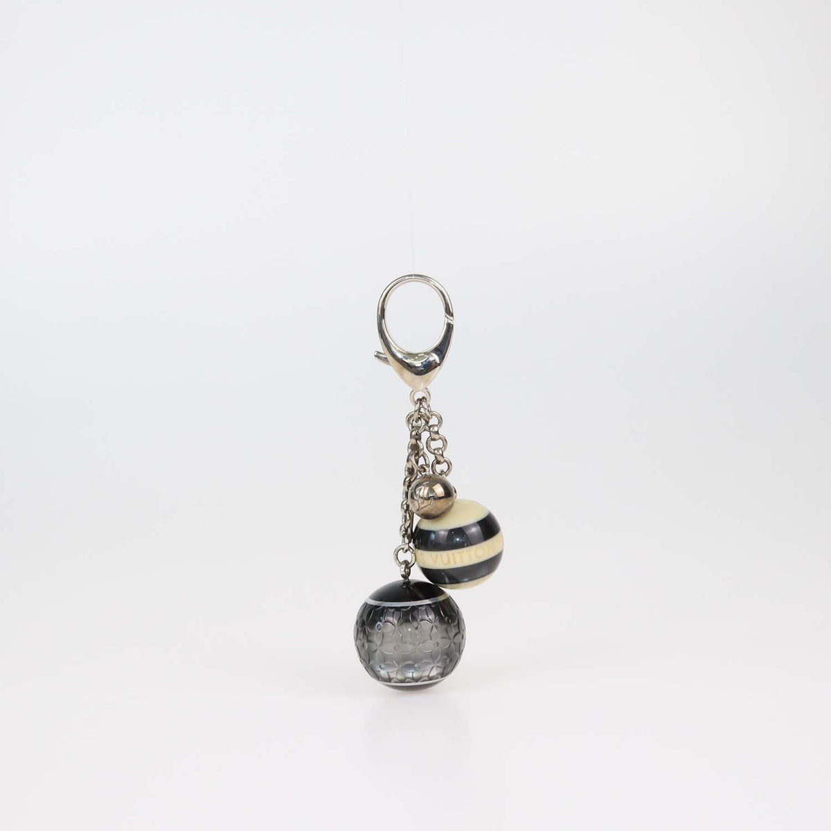 Louis Vuitton Black,Silver Resin Monogram Mini Lin Key Holder/Bag Charm