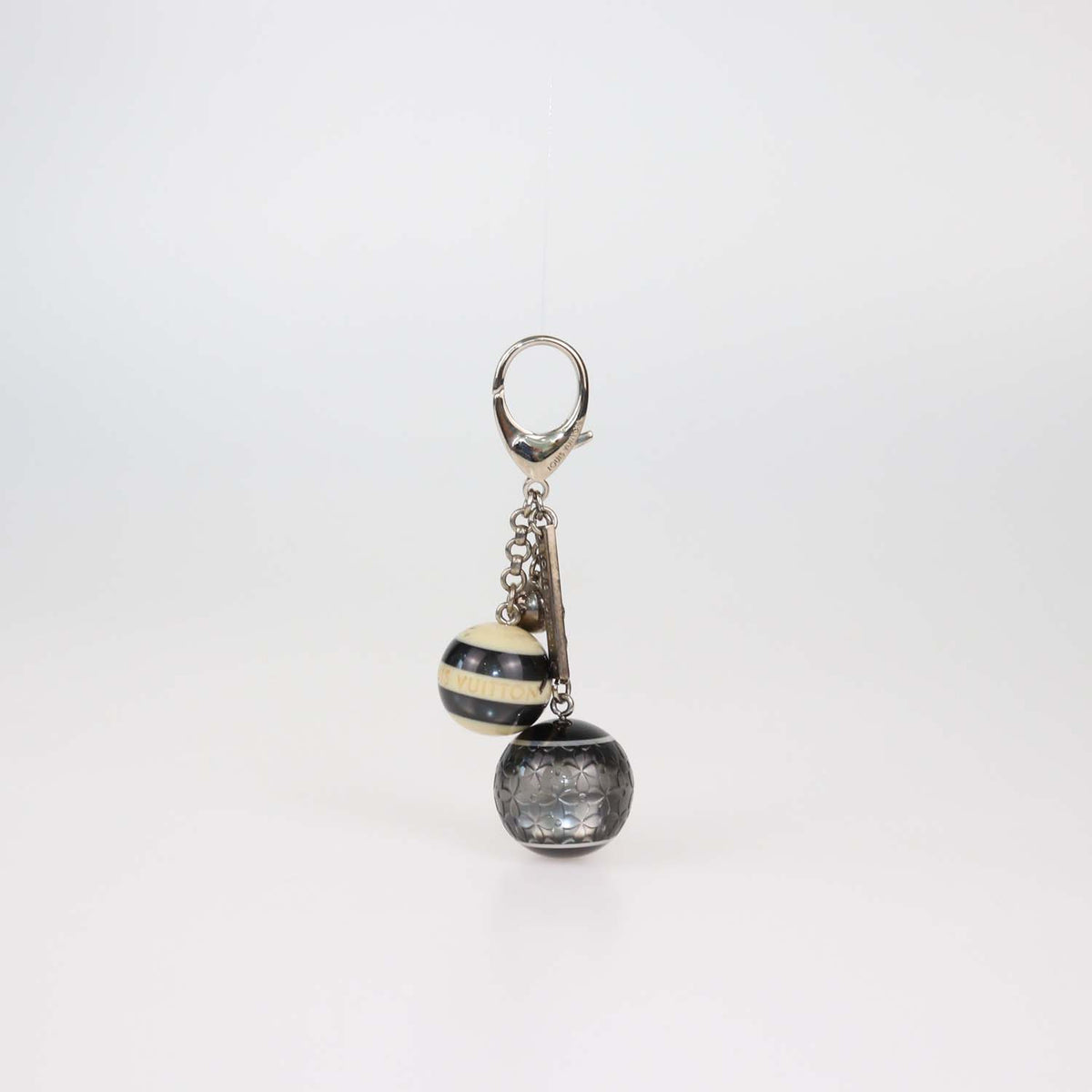 Louis Vuitton Black,Silver Resin Monogram Mini Lin Key Holder/Bag Charm