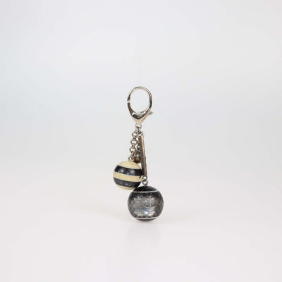 Louis Vuitton Black,Silver Resin Monogram Mini Lin Key Holder/Bag Charm