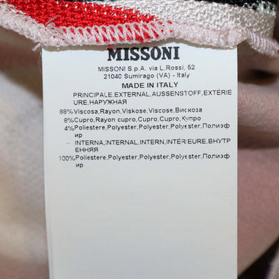 Missoni Multicolor Geometric Pattern Knit Blend Straight Leg Pants