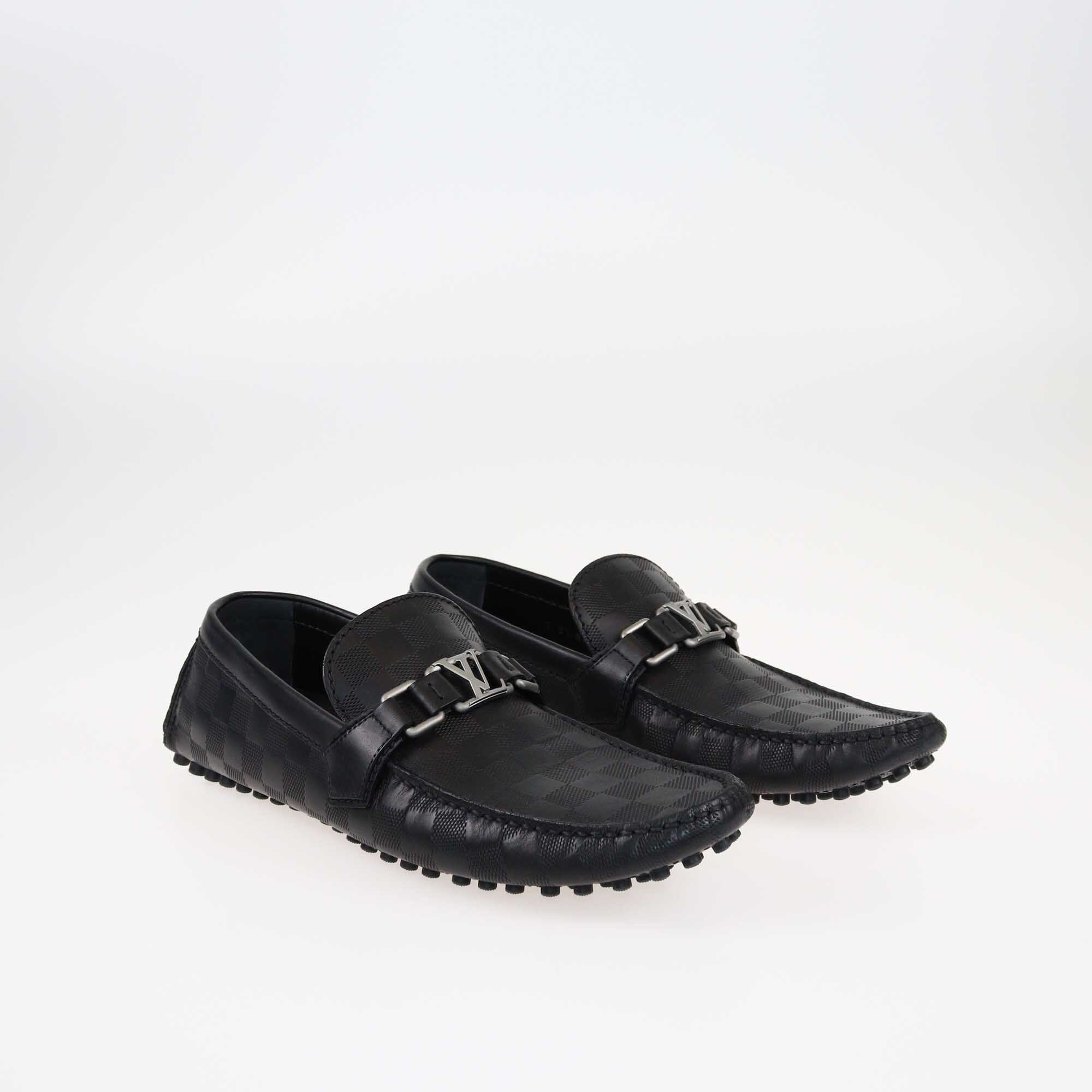 Louis Vuitton Black Damier Infini Hockenheim Moccasin Shoes Louis Vuitton 