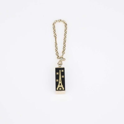 Chanel Black Enamel Eiffel Tower Bag Charm