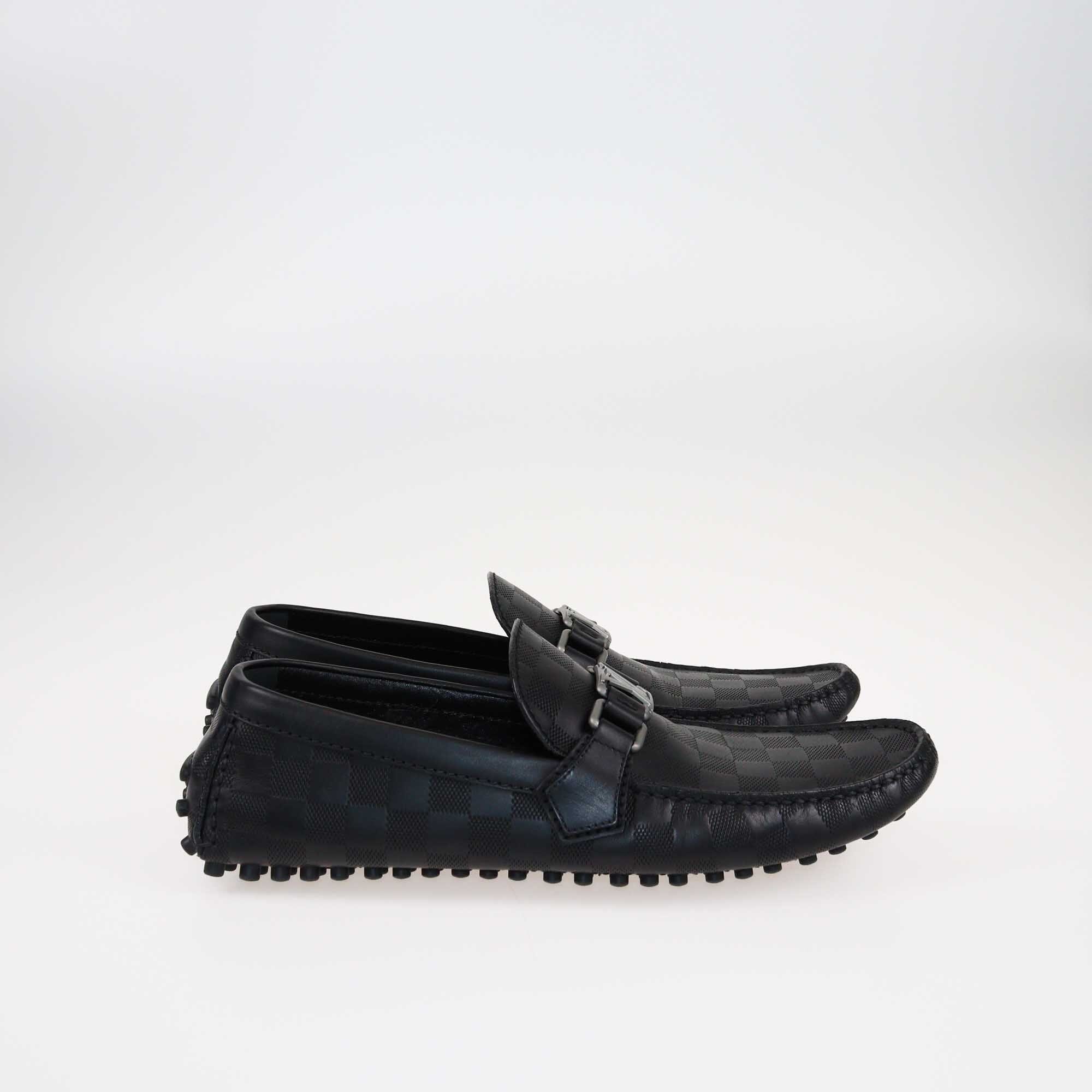 Louis Vuitton Black Damier Infini Hockenheim Moccasin Shoes Louis Vuitton 