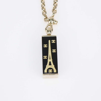 Chanel Black Enamel Eiffel Tower Bag Charm