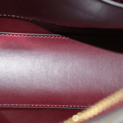 Lauren Ralph Lauren Burgundy Faux Patent Leather Andover Crossbody Bag