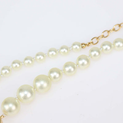 Christian Dior Gold,White Faux Pearls 30 Montaigne Short Necklace