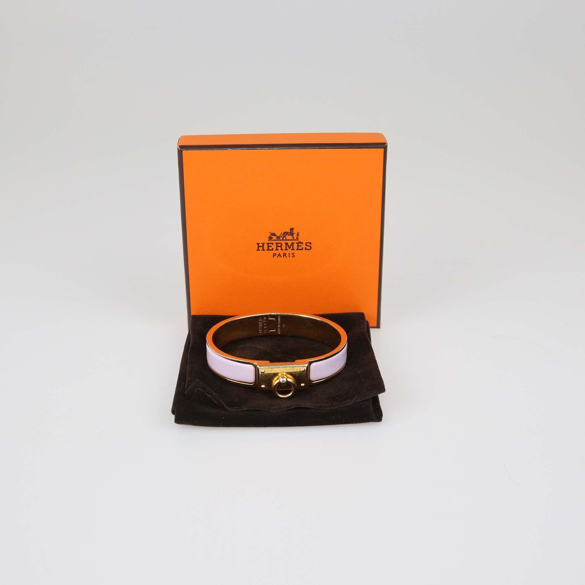 Hermes Gold Plated Enamel Clic Anneau Bracelet
