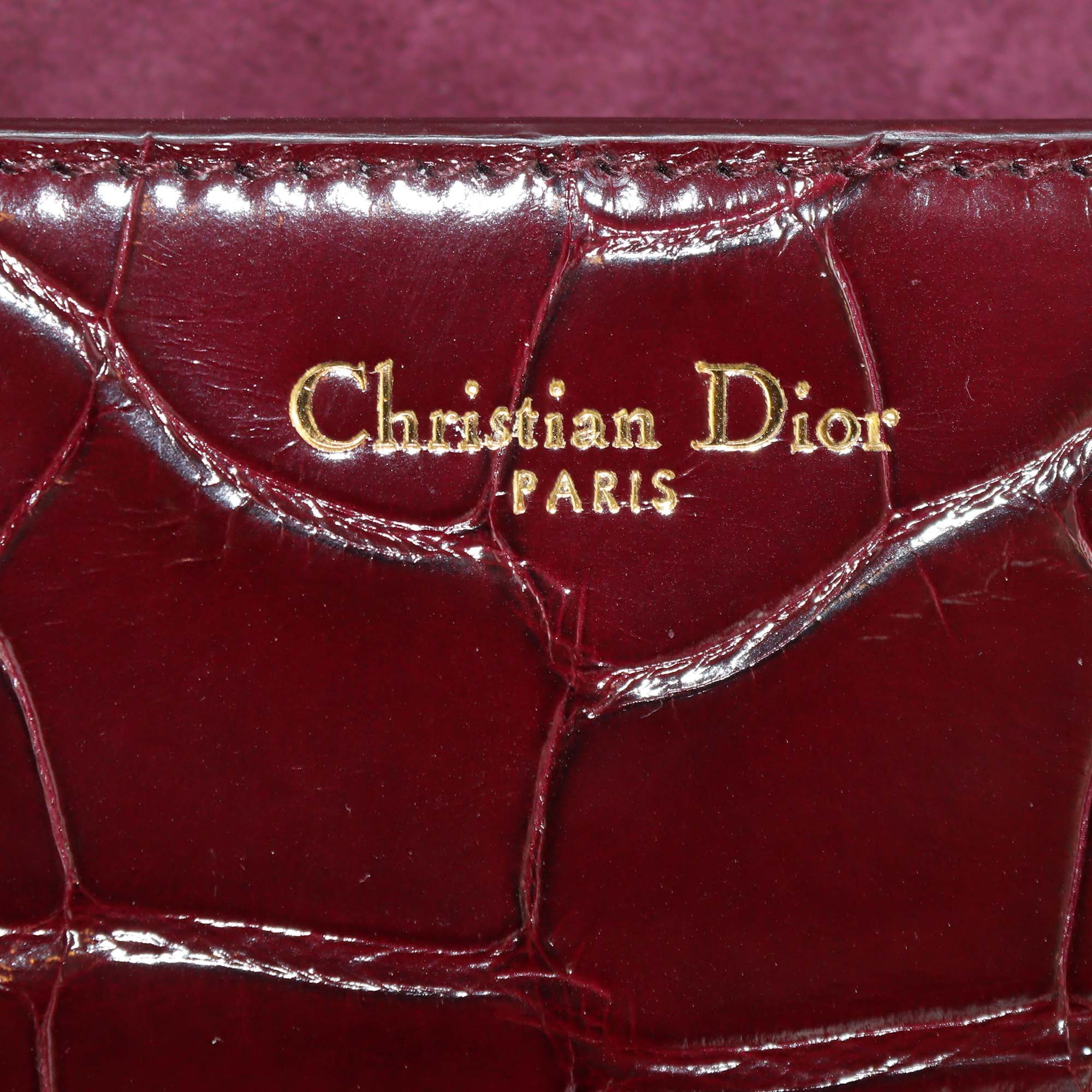 Christian Dior Burgundy Alligator C'est Shoulder Bag