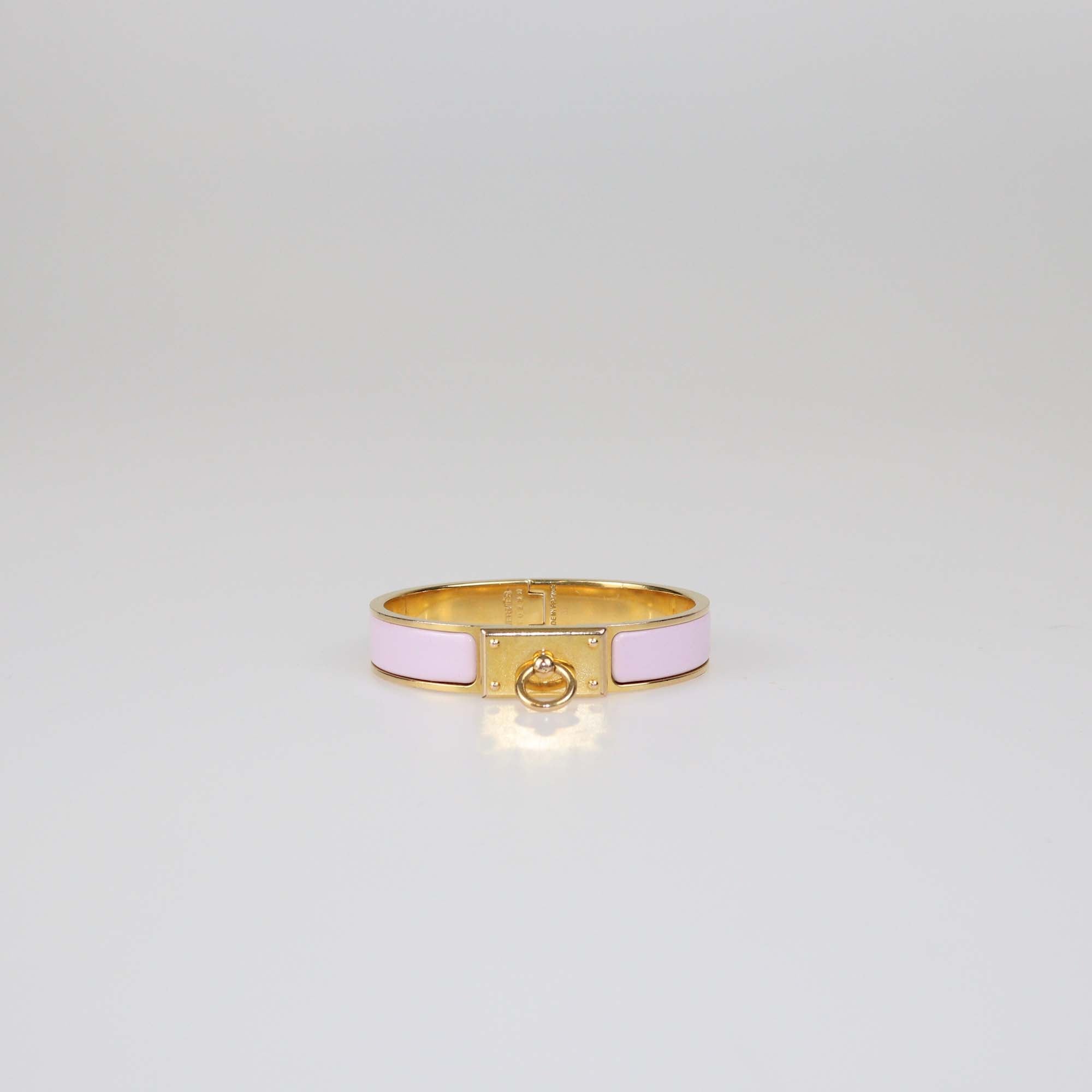 Hermes Gold Plated Enamel Clic Anneau Bracelet