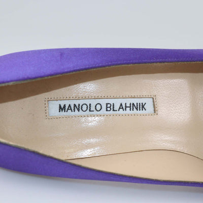 Manolo Blahnik Purple Satin Hangisi Pumps