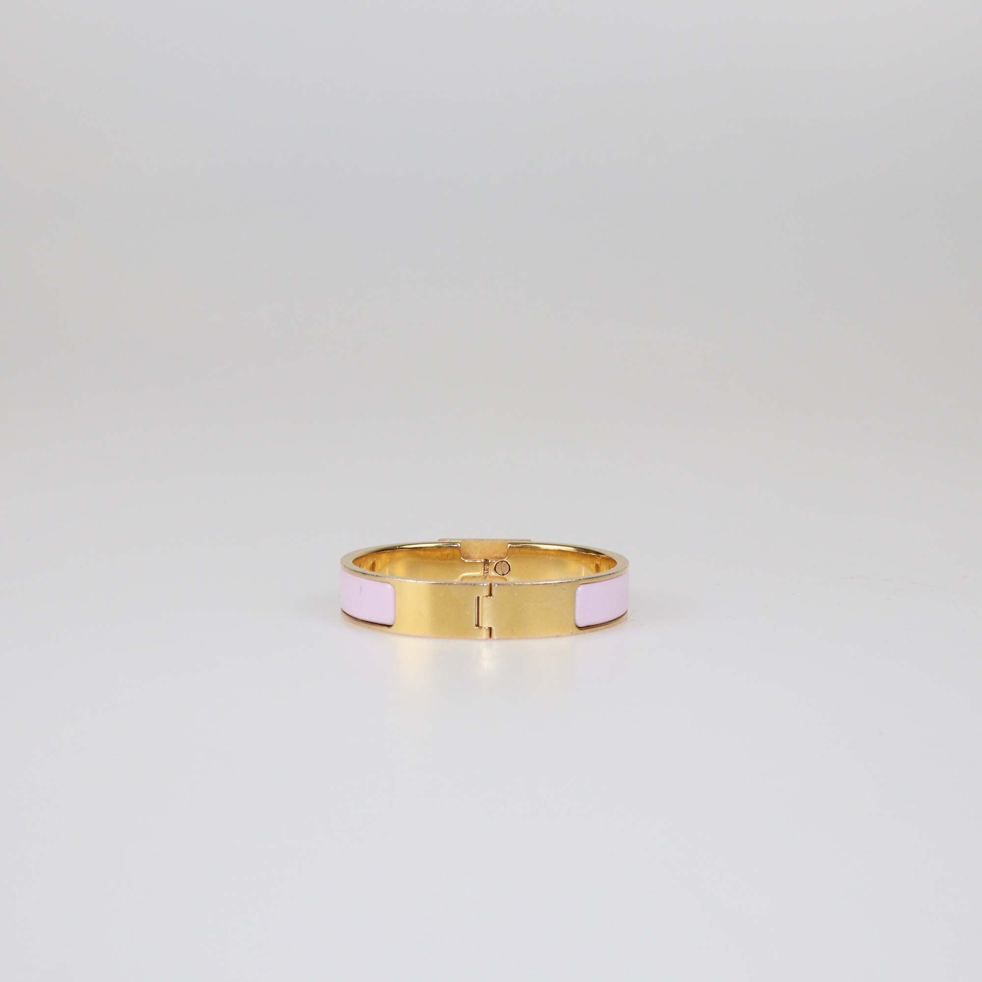 Hermes Gold Plated Enamel Clic Anneau Bracelet