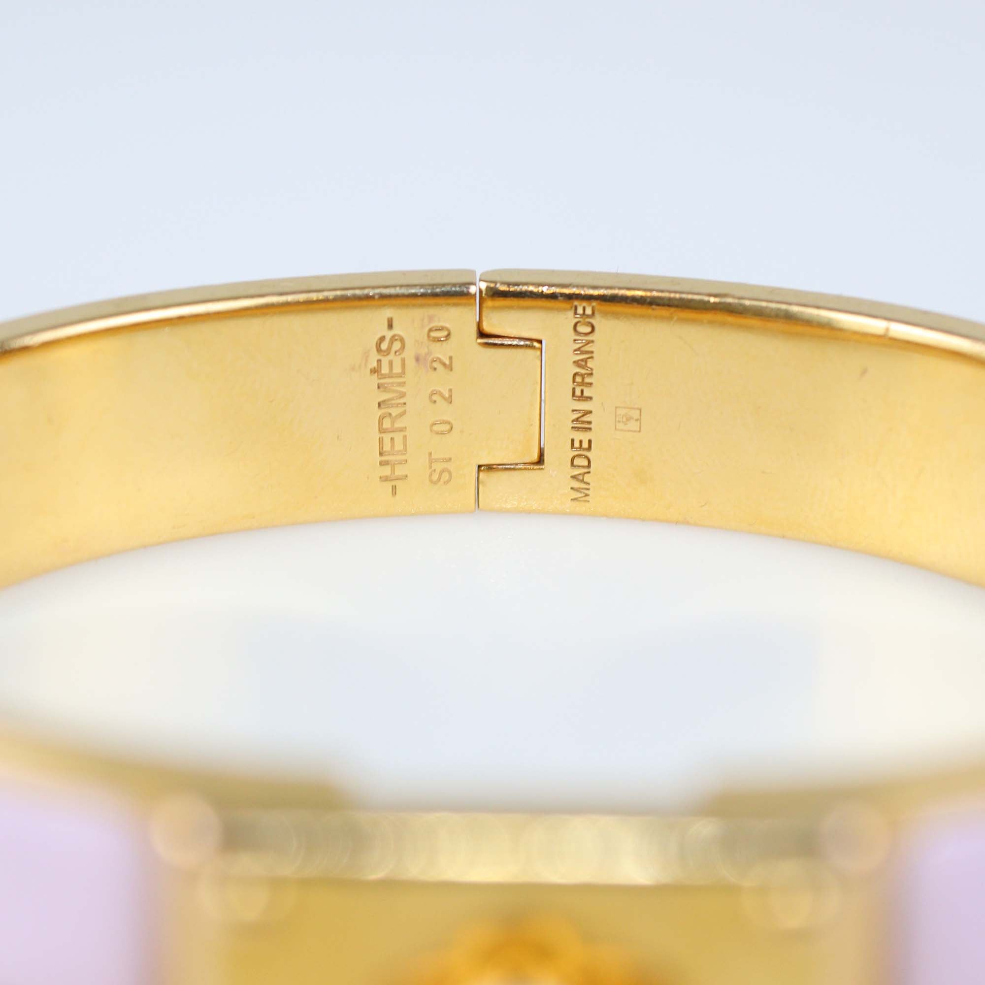 Hermes Gold Plated Enamel Clic Anneau Bracelet