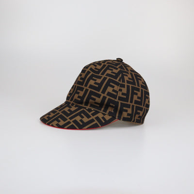 Fendi Tobacco FF Baseball Cap Womens Fendi 