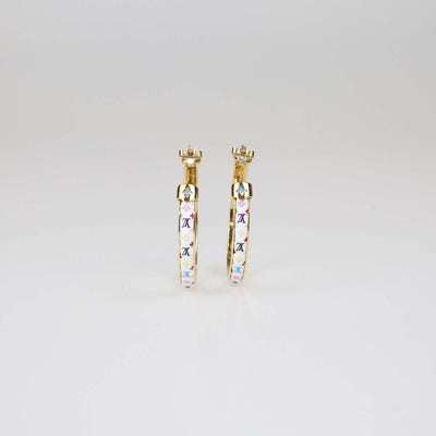 Louis Vuitton x Takashi Murakami Toile Gold Tone Hoop Earrings