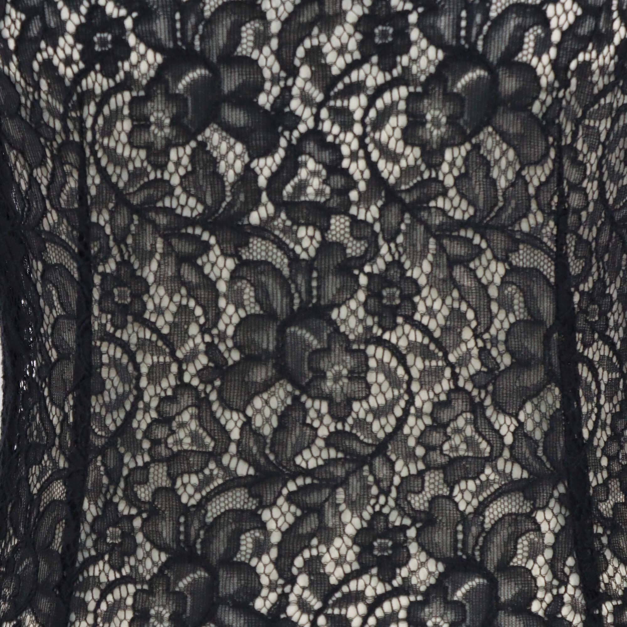 Dolce & Gabbana Black Floral Lace Mock Neck Long Sleeve Shirt Womens Dolce & Gabbana 