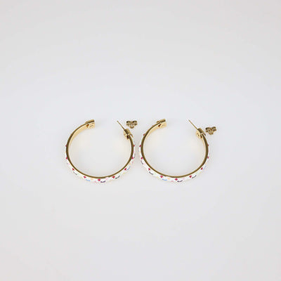 Louis Vuitton x Takashi Murakami Toile Gold Tone Hoop Earrings
