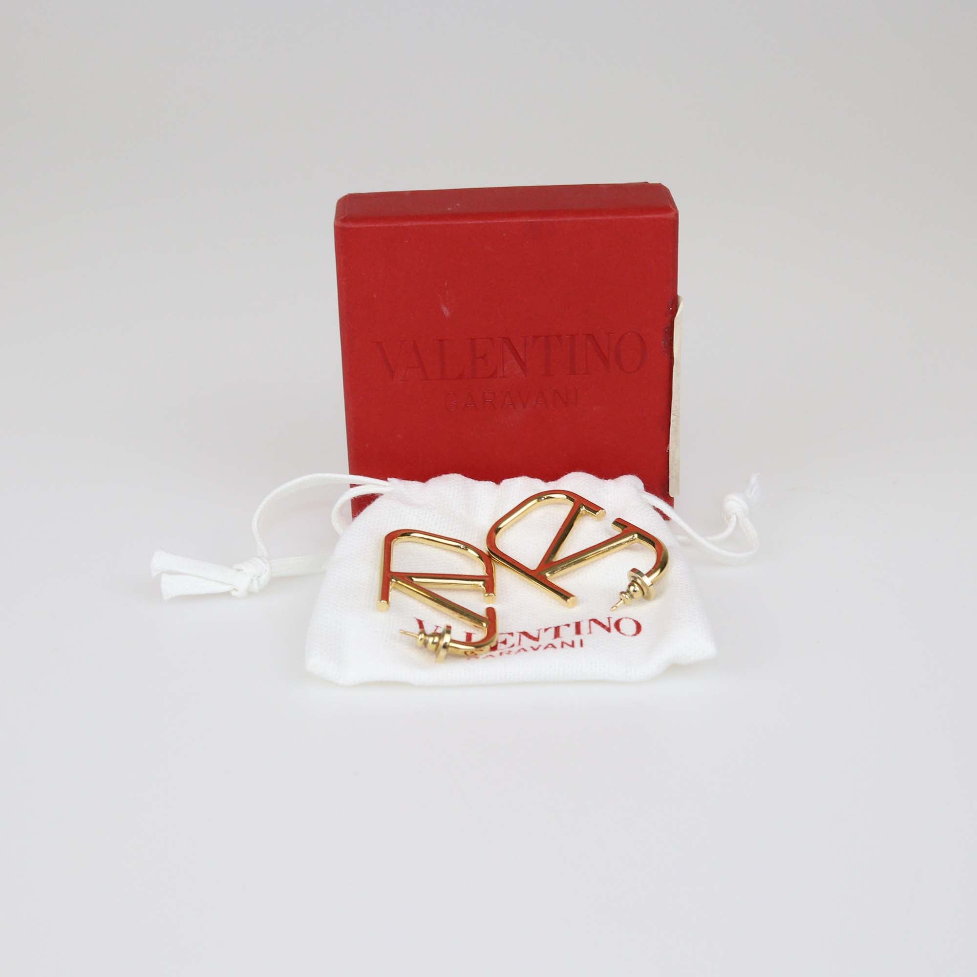 Valentino Vlogo Gold Tone Earrings