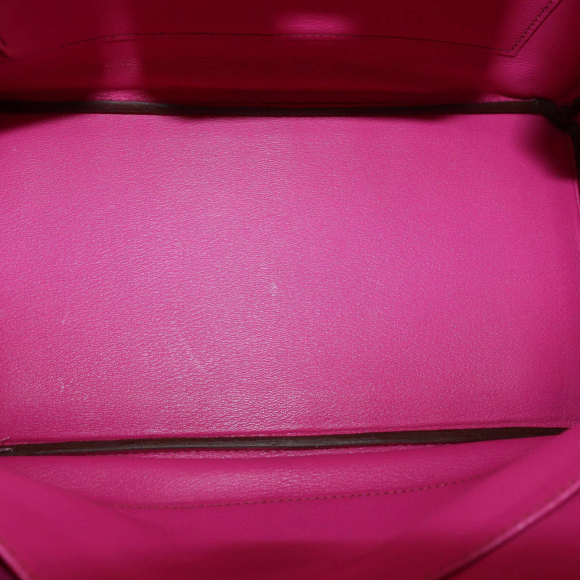 Hermes Fuchsia Porosus Crocodile Palladium Hardware Birkin 30 Bag