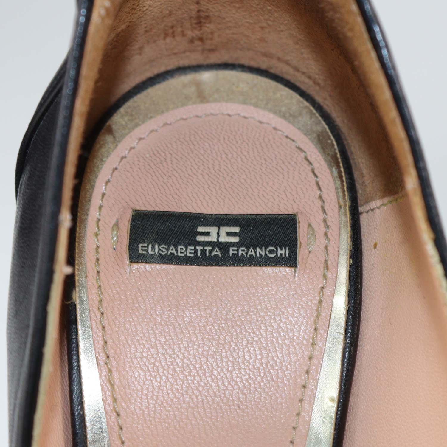 Elisabetta Franchi Black Leather Platform Pumps