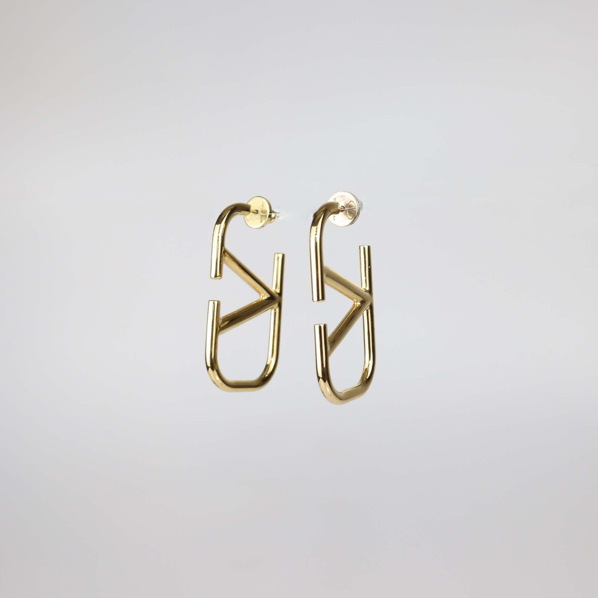 Valentino Vlogo Gold Tone Earrings