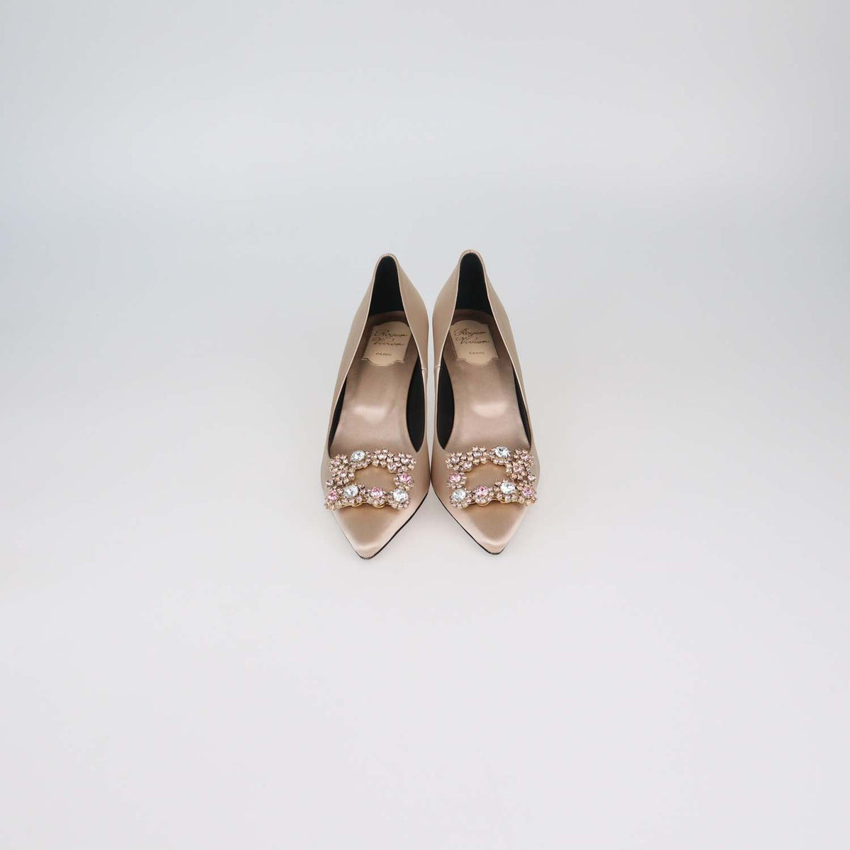 Roger Vivier Pink Satin Efflorescence Pumps