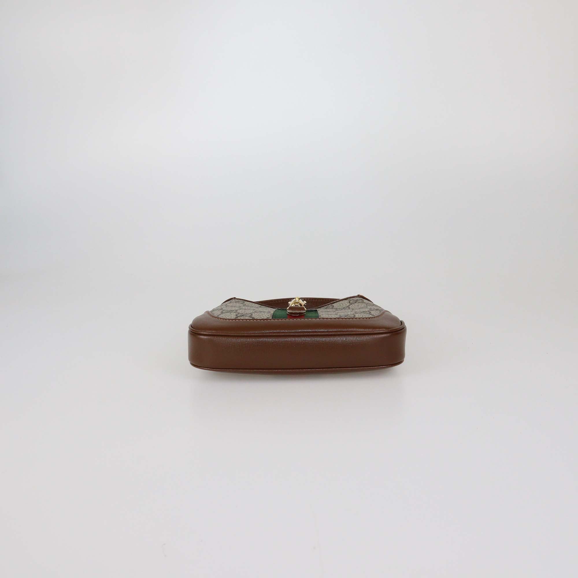 Gucci Brown/Beige GG Supreme Canvas and Leather Mini Jackie 1961 Shoulder Bag