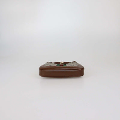 Gucci Brown/Beige GG Supreme Canvas and Leather Mini Jackie 1961 Shoulder Bag