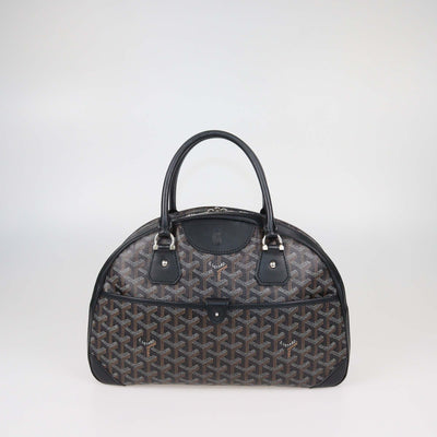 Goyard Black Goyardine Coated Canvas and Leather St. Jeanne MM Bag